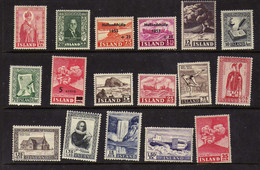 Islande (1950-57)  - - Paysages -  Volcan - Celebrites  - Neufs*  - MLH - Other & Unclassified