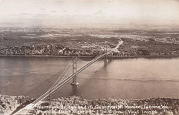 Tacoma Washington, Narrows Bridge, Tacoma And Mt. Rainier In Background, C1940s Vintage Real Photo Postcard - Tacoma