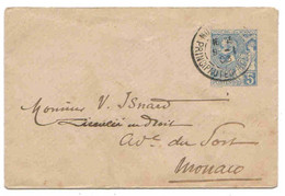 Monaco Entier 1903 Lettre Cover Ganzsache Entero Carta Belege Sobre. - Lettres & Documents