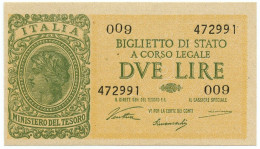 2 LIRE BIGLIETTO DI STATO LUOGOTENENZA UMBERTO VENTURA 23/11/1944 FDS-/FDS - Regno D'Italia – Autres