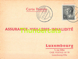 ASSURANCE VIEILLESSE INVALIDITE LUXEMBOURG 1973 MONDERCANGE FINGE QUARE - Lettres & Documents