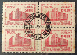 C 259 Brazil Stamp Correios Building Pernambuco Postal Service 1951 Block Of 4 CPD DF - Otros & Sin Clasificación