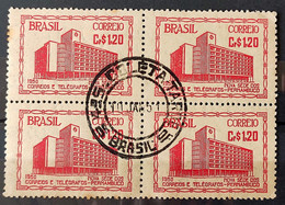 C 260 Brazil Stamp Correios Building Pernambuco Postal Service 1951 Block Of 4 CPD DF - Otros & Sin Clasificación