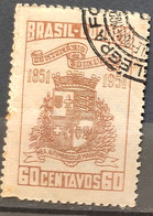C 261 Brazil Stamp Centenary Joinvile Santa Catarina Brasao 1951 Circulated 2 - Otros & Sin Clasificación
