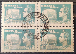 C 265 Brazil Stamp Brazilian Theater Congress Joao Caetano Dos Santos 1951 Block Of 4 CPD DF - Otros & Sin Clasificación
