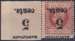 1899-484 CUBA 1899 5c S. 2m US OCCUPATION 2th ISSUE INVERTED PHILATELIC FORGERY. - Ungebraucht