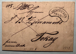 „DEBRECZIN FRANCO“ (Debrecen)RARE REGISTERED 1842 Pre-Stamp Cover (Hungary Österreich Ungarn Vorphilatelie Brief - ...-1867 Voorfilatelie