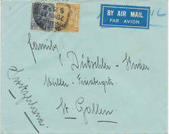 INDIA 1937, King George V 3 A. 6 P And 6 A. Int. Mixed Franking On Superb Airmail Cover To ST. GALLEN, Switzerland - 1911-35 Roi Georges V