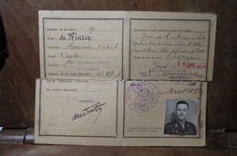 Carte De Circulation Permanente Militaires De L Etat Major 2 Eme Bureau 1940 Ww2 Capitaine De Wint... - Zonder Classificatie