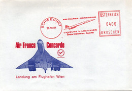 Concorde In Linz Und Wien 1984 Par Air France - First Flight Erstflug 1er Vol - Schwechat - Primeros Vuelos