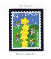 ✅ " LETTONIE  N° YT 490 / EUROPA 2000 / TRAINEE D'ETOILES " Sur Timbre Neuf ** MNH. - 2000