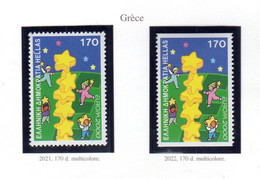 ✅ " GRECE  N° YT 2021 2022 / EUROPA 2000 / TRAINEE D'ETOILES " Sur 2 Timbres Neufs ** MNH. - 2000