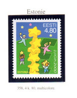 ✅ " ESTONIE N° YT 358 / EUROPA 2000 / TRAINEE D'ETOILES " Sur Timbre Neuf ** MNH - 2000