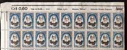C 284 2 Brazil Stamp Exhibition Philatelic Sao Paulo Dom Pedro Big Head 1952 Circulated Vignette With 18 Stamps - Sonstige & Ohne Zuordnung