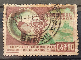 C 285 Brazil Stamp Congress Occupational Medicine Map Rio De Janeiro Health 1952 Circulated 4 - Otros & Sin Clasificación