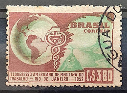 C 285 Brazil Stamp Congress Occupational Medicine Map Rio De Janeiro Health 1952 Circulated 5 - Otros & Sin Clasificación