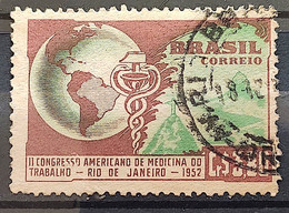 C 285 Brazil Stamp Congress Occupational Medicine Map Rio De Janeiro Health 1952 Circulated 6 - Otros & Sin Clasificación