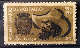 C 291 Brazil Stamp Centenary 4 Sao Paulo 1953 Coat Of Arms Hat Circulated 2 - Otros & Sin Clasificación
