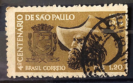 C 291 Brazil Stamp Centenary 4 Sao Paulo 1953 Coat Of Arms Hat Circulated 4 - Otros & Sin Clasificación