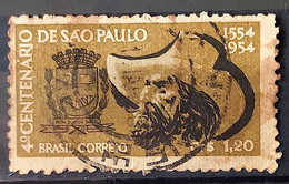 C 291 Brazil Stamp Centenary 4 Sao Paulo 1953 Coat Of Arms Hat Circulated 5 - Otros & Sin Clasificación