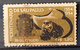 C 291 Brazil Stamp Centenary 4 Sao Paulo 1953 Coat Of Arms Hat Circulated 6 - Otros & Sin Clasificación