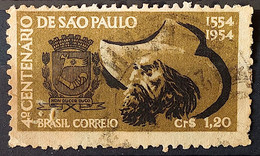 C 291 Brazil Stamp Centenary 4 Sao Paulo 1953 Coat Of Arms Hat Circulated 7 - Otros & Sin Clasificación