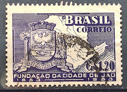 C 304 Brazil Stamp Centenary Jau Coat Of Arms Map 1953 Circulated 1 - Otros & Sin Clasificación