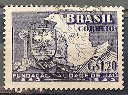 C 304 Brazil Stamp Centenary Jau Coat Of Arms Map 1953 Circulated 5 - Otros & Sin Clasificación
