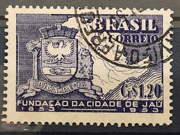 C 304 Brazil Stamp Centenary Jau Coat Of Arms Map 1953 Circulated 6 - Otros & Sin Clasificación