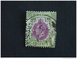 Hongkong Hong Kong 1921-33 George V Perfin Perforé Yv 124 O Timbre Déchiré Gescheurd - Usati