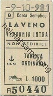 Italien - NLM Navigazione Lago Maggiore - Laveno Verbania Intra - Fahrkarte 1981 L. 1000 - Europa