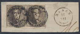 Médaillon - N°6 En Paire Sur Fragment Obl D47 çàd Rance + Obl T18 - 1858-1862 Medaillen (9/12)