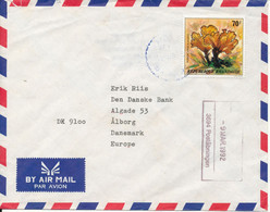 Rwanda Air Mail Cover Sent To Denmark Single Franked - Usati