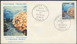 POLYNESIE  - CORAIL / 1977 ENVELOPPE FDC (ref LE4426) - Brieven En Documenten