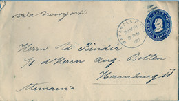 1903 CUBA , SOBRE ENTERO POSTAL CIRCULADO VIA NEW YORK ENTRE MATANZAS Y HAMBURGO , LLEGADA - Lettres & Documents