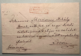 “V.MISKOLCZ” RARE Red 1833-44 Pre-Stamp Cover (Österreich Ungarn Vorphilatelie Brief Hungary Lettre Préphilatelique - ...-1867 Préphilatélie