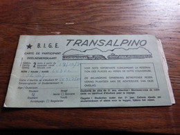 Ticket Train Transalpino 1976 - Zonder Classificatie
