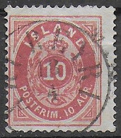 ISLANDA - 1876 - ORDINARIA - 10 AUR - USATO - DENT - 14X13,1\2 (YVERT 8A - MICHEL 8A) - Other & Unclassified