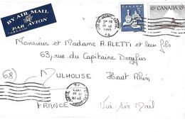 CANADA  -  ENVELOPPE  BY  AIR  MAIL  -  MONTREAL  ,  MULHOUSE  FRANCE  18  XII  1965 - Poste Aérienne: Exprès
