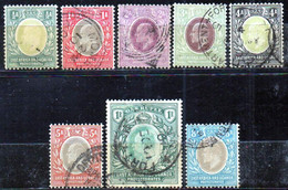 East Africa & Uganda 1904-07. 8 Values Of The Edward VII Set With Wmk CA Crown Multiple, Very Fine Used - British East Africa