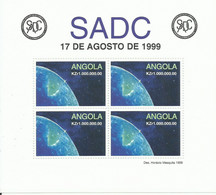 ANGOLA,  HOJA BLOQUE SADC,  AÑO  1999 - Africa