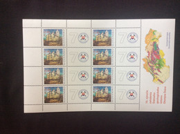 2010 SK Bloc De 8 Timbres + 8 Coupons Château De Topolcany Géologie 70 Ans YT 559 / Sheet - Nuovi