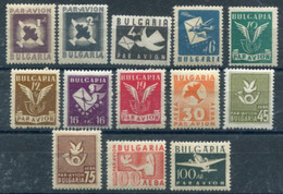 BULGARIA 1946 Airmail Definitive MNH / **.  Michel 534-46 - Corréo Aéreo