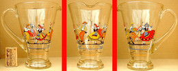 1 Ancien PICHET Vintage En Verre Artisanal EMAIL 3 Couples Danseurs Folkloriques - Carafes