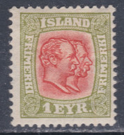 Islande N° 47 X Frédéric VIII Et Christian IX 1 E. Vert-jaune Et Rouge Trace De Charnière, Sinon TB - Neufs