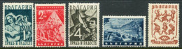 BULGARIA 1942 Leisure Activities  MNH / **.  Michel 437-41 - Airmail