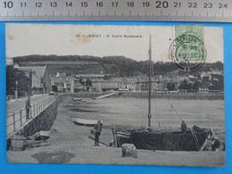 CPA De 1911 N°55. JERSEY (Royaume-Uni) St Aubin Boulevard Iles De La Manche Channel Islands Marée Basse - Other & Unclassified