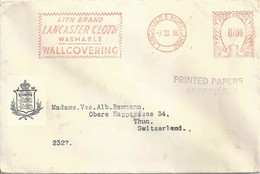 Drucksache  "Lion Brand Lancaster Cloth" - Thun             1936 - Briefe U. Dokumente