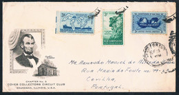 FDC - Covilha To Lake Forest, Illinois, USA. - Abraham Lincoln Birthplace - Chapter No.5 Cover Collectors Circuit Club - Autres & Non Classés