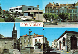 63 Combronde Carte 5 Vues Poste PTT Postes Et Perceptionmairie Eglise Tonneau Nouvelle Salle Des Fetes Voiture Renault 6 - Combronde